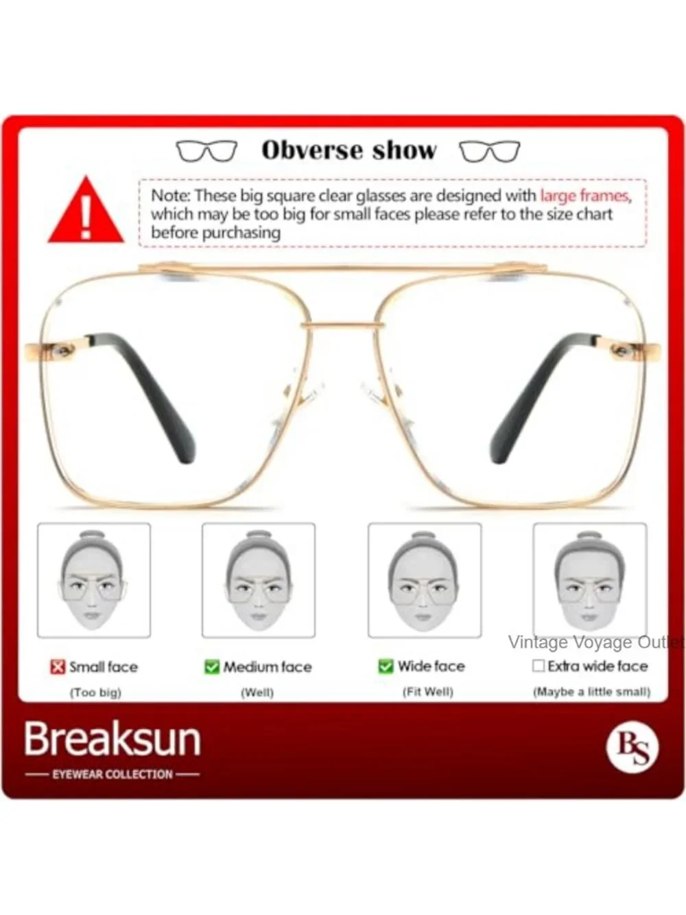 Oversized Square Aviator Sunglasses Fashion Metal Frame Retro Tinted Lens